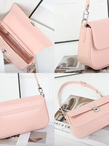 Damen Mode Vintage Leder Umhängetasche Minimalistischer Verschluss Kleine Quadratische Tasche Schicke Handtasche