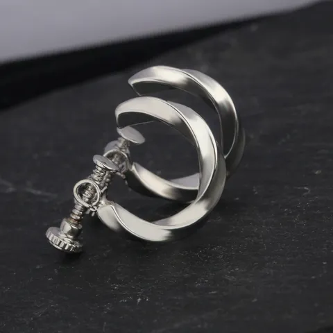 Pendientes de Clip de Tornillo Mobius de Cobre Minimalistas para Hombres Sin Perforación Pendientes de Aro Geométricos Retorcidos Joyería