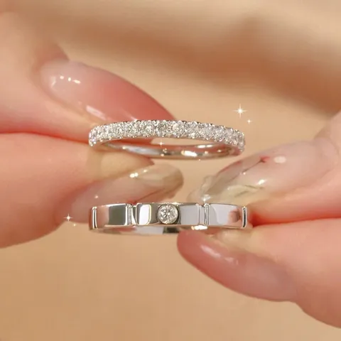 Minimalistisch Kupfer Strass Verstellbar Offener Ring Für Herren Damen Geometrisch Linie Funkelnd Galvanisiert Paar Ringe Statement Schmuck Geschenk