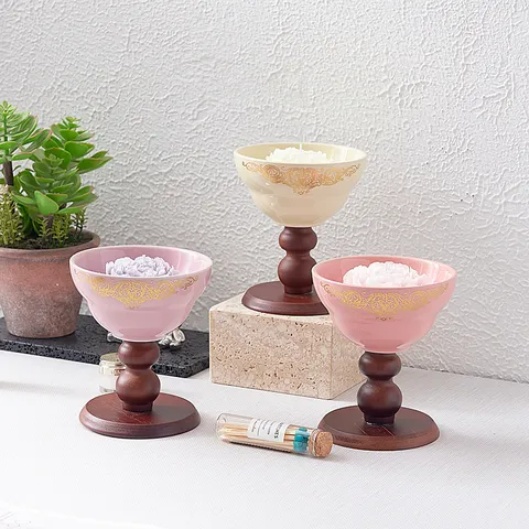Vela Aromática Floral Creativa Taza De Cerámica Con Base De Madera Vela De Aromaterapia Sin Humo Caja De Regalo Decoración Del Hogar