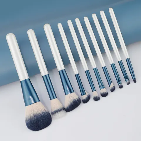 Professionele 10-delige Make-up Penseel Set Synthetische Vezel Zachte Gezicht Foundation Oogschaduw Poeder Kwasten Cosmetische Hulpmiddelen