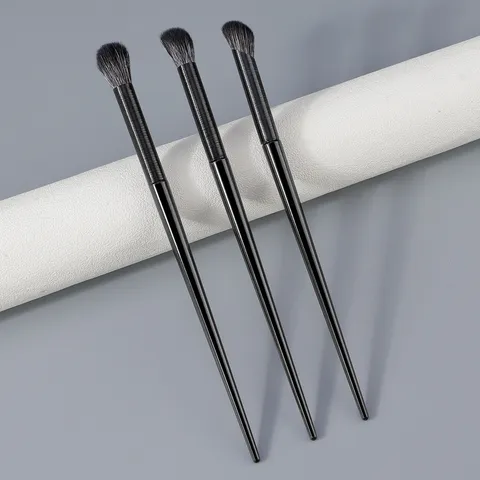 Professional Eyeshadow Makeup Brush Set Soft Fiber Hair Plastic Handle Black Eye Blending Highlighter Brushes