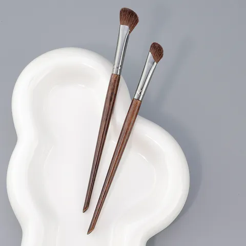 Brocha de Maquillaje Profesional Pelo de Caballo Brocha Sombra de Nariz Brochas de Contorno Mango de Madera Herramienta de Belleza Cosmética