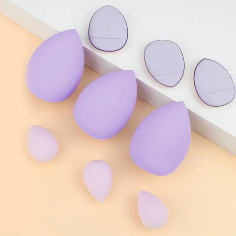 Spugnette per Trucco in Poliuretano Set Doppio Uso Sfumino per Cipria Con Tubo di Conservazione Trasparente per Trucco Donna