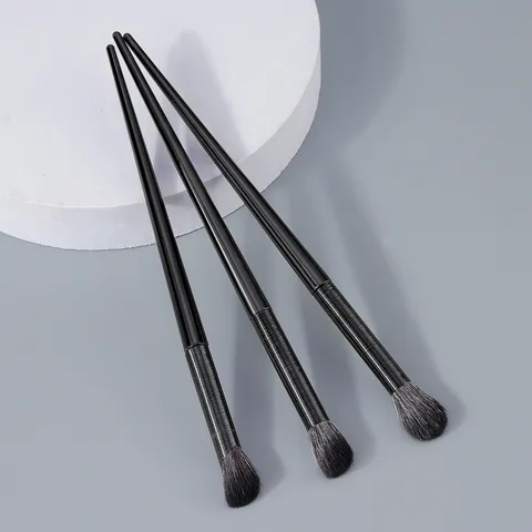 Professional Eyeshadow Makeup Brush Set Soft Fiber Hair Plastic Handle Black Eye Blending Highlighter Brushes