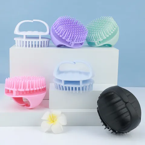Brosse de Massage pour Cuir Chevelu Ajourée Pour Nettoyage En Profondeur En Silicone Brosse À Cheveux Ergonomique De Massage