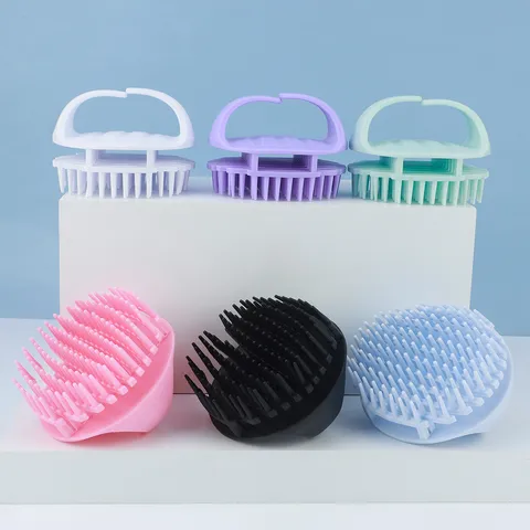 Brosse de Massage pour Cuir Chevelu Ajourée Pour Nettoyage En Profondeur En Silicone Brosse À Cheveux Ergonomique De Massage