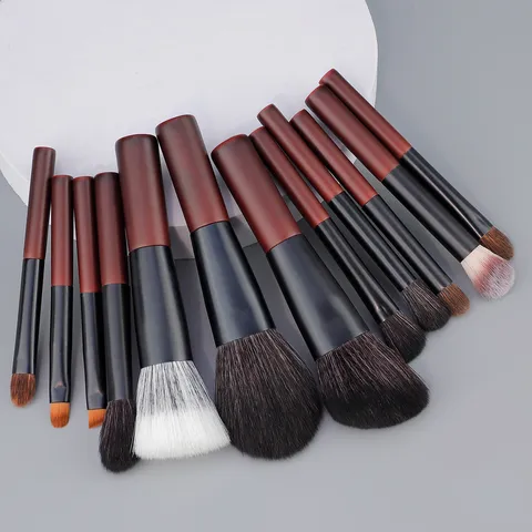 Kit de Pinceaux de Maquillage Mini Portable Manche Court Pinceaux Poudre Fond de Teint Fard à Paupières Outils Cosmétiques
