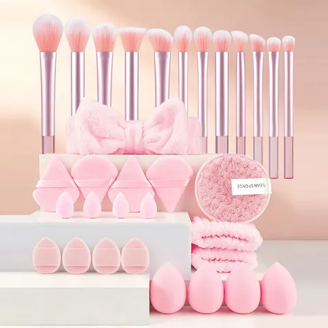 Professional Makeup Brush Set Premium Synthetic Fiber Powder Eyeshadow Foundation Blending Tools With Storage Bag For Women Daily Cosmetics Kit