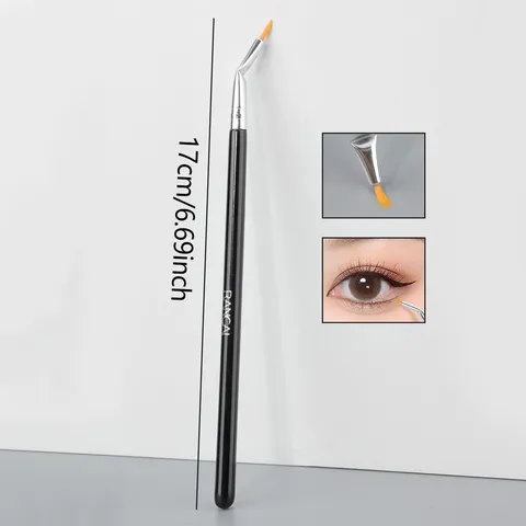 Professional Angled Eyeliner Brush Fine Detail Makeup Brush Portable Wooden Handle Synthetic Fiber Bristles Eye Makeup Tool