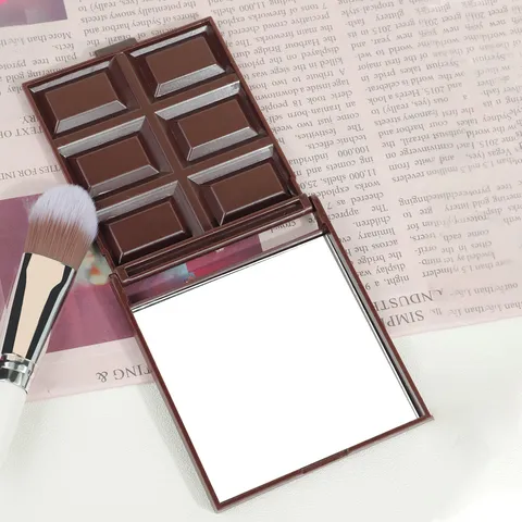 Specchio da Trucco Pieghevole a Forma di Cioccolato Specchietto da Tasca Quadrato Portatile Specchio Cosmetico Compatto per Viaggi Ragazze Donne