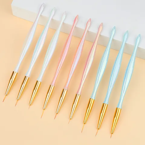 Nail Art Brush Liner Brush Set Plastic Handle Fine Detail Painting Drawing Pen For Manicure Tools