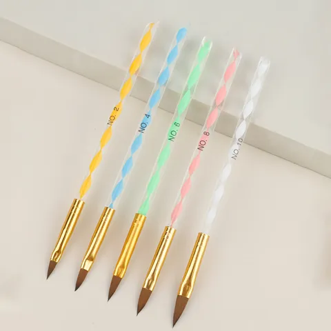 Professional Crystal Barrel Nail Art Brush Liner Drawing Painting UV Gel Phototherapy Extension Painting Pen Sets