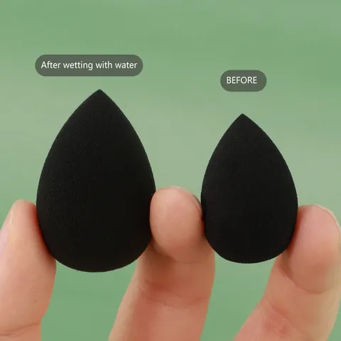 Mini Portable Polyurethane Makeup Blender Sponges Teardrop Gourd Shape Wet Dry Dual Use Vanity Face Cosmetics Puffs With Transparent Storage Case For Travel Women Beauty Tools