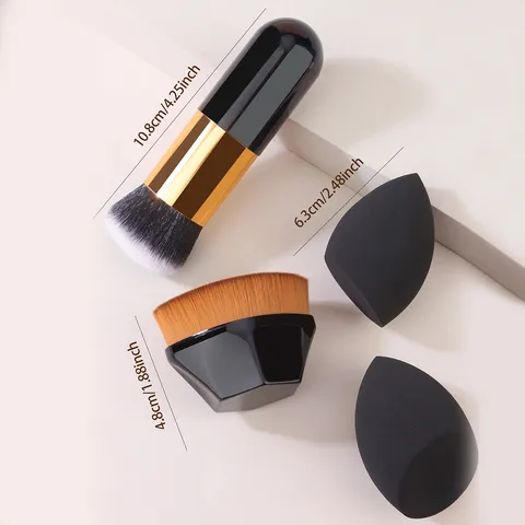 Professional Makeup Brush Set Foundation Blending Sponges Soft Synthetic Bristles Face Powder Brushes Kit Cosmetic Tools