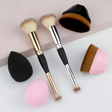 Professional Makeup Brush Set Foundation Concealer Dual-Ended Cosmetic Brushes Polygonal Face Powder Sponge Blender Beauty Tools