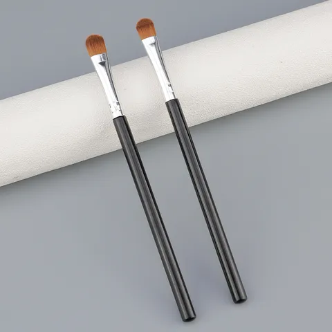 Brocha de Maquillaje Individual Profesional de Fibra Sintética Corrector Sombra de Ojos Pincel de Labios Tubo de Aluminio Mango Largo de Plástico Herramienta de Belleza