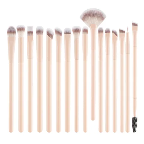 Professional 16Pcs Synthetic Fiber Makeup Brush Set Nude Handle Eyeshadow Foundation Concealer Highlighter Brushes