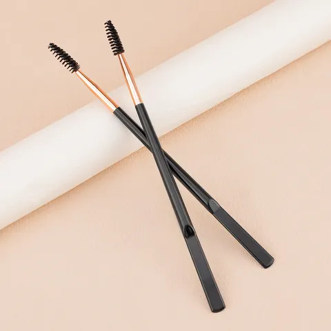 Double Ended Eyebrow Brush And Spoolie Plastic Handle Synthetic Fiber Eyelash Brush Multi Functional Makeup Tool For Daily Cosmetics