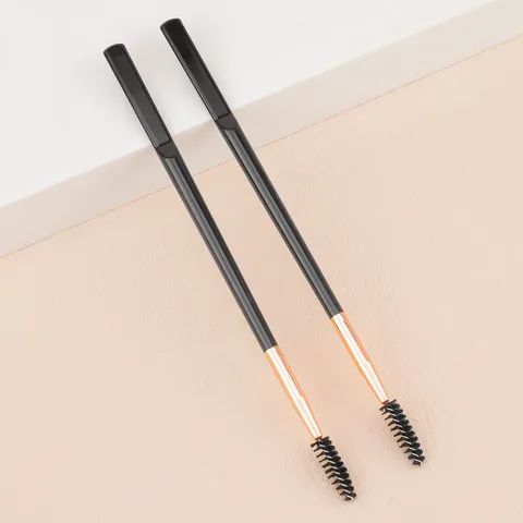 Double Ended Eyebrow Brush And Spoolie Plastic Handle Synthetic Fiber Eyelash Brush Multi Functional Makeup Tool For Daily Cosmetics