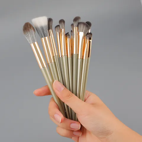 Professionelles Lidschatten Make-up Pinsel Set Weiche Synthetische Borsten Langer Kunststoffstiel Augenbrauen Blending Puder Gesichtswerkzeuge