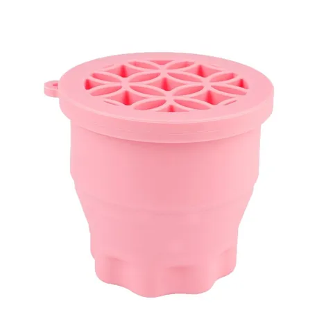 Silicone Foldable Makeup Brush Cleaner Cup Portable Cleaning Drying Storage Bowl Multifunctional Cosmetic Brush Washing Tool