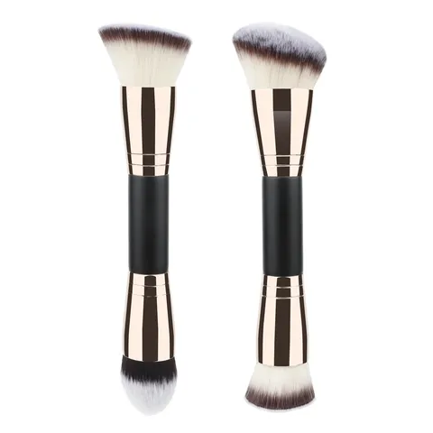Pinceau de Maquillage à Double Embout Pinceau Fond de Teint Correcteur Pinceau Contour Double Face Outil de Beauté Cosmétique Portable