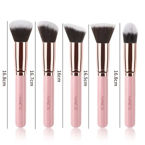 Professional Makeup Brush Soft Fiber Hair Foundation Powder Contour Makeup Brushes With Pink Wood Handle