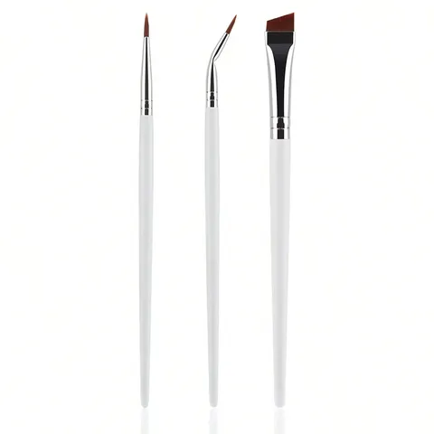 Professional Fine Eyeliner Brush Set Angled Blade Eyeline Detail Makeup Brushes Wooden Handle Nylon Hair Cosmetic Tools
