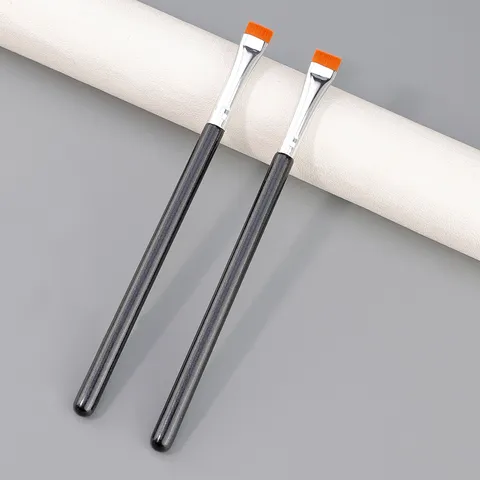 Ultra Thin Blade Flat Eyeliner Brush Wood Handle Synthetic Fiber Bristles Eyebrow Concealer Makeup Brush Cosmetic Tool