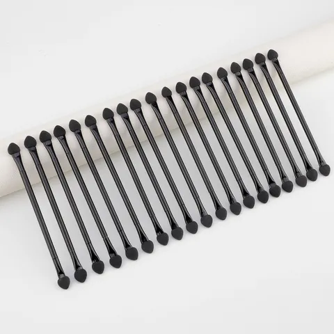 Disposable Double Ended Sponge Eyeshadow Brush Portable Long Handle Makeup Brush Black Beauty Tool