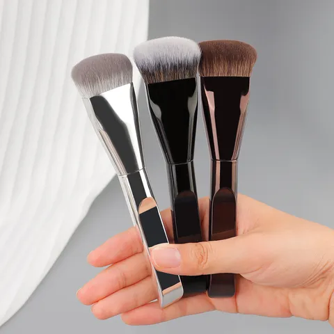 Professional Ultra Thin Wide Tongue Foundation Brush Soft Synthetic Fiber Makeup Tool For Flawless Concealer Liquid Makeup