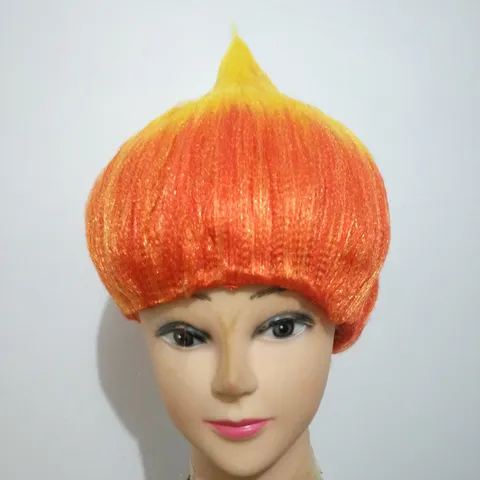 Anime Cosplay Wig Fluffy Gradient Flame Troll Elf Wig Colorful Synthetic Hair For Halloween Party Festival Party