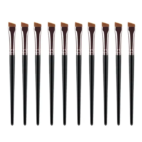 Professional Fine Angled Eyeliner Brush Eyebrow Detail Brush Wooden Handle Nylon Fiber Hair Precision Eye Makeup Tool