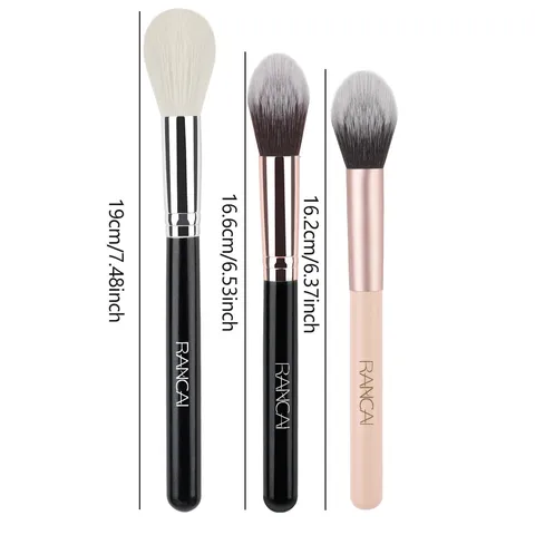 Professional Flame Makeup Brush Soft Synthetic Fiber Cosmetic Brush Wood Handle Highlighter Blush Powder Makeup Tools