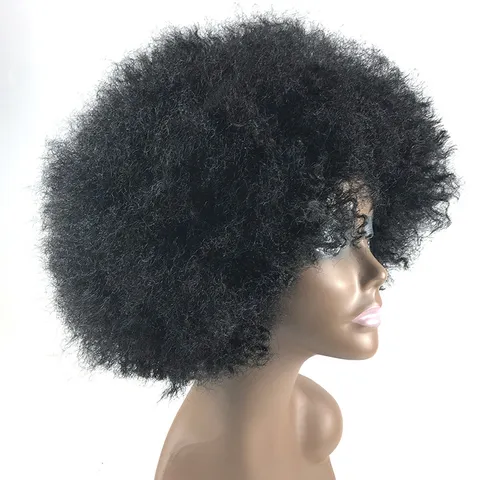 Flauschige Gekräuselte Afro Perücke Synthetische Faser Große Lockige Clown Perücke Party Cosplay Kostüm Haarperücke für Damen Herren