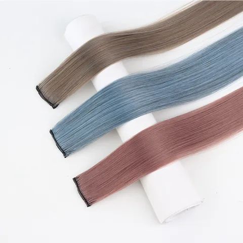 Synthetic Hair Extensions Highlight Clip In Hair Piece Long Straight Colored Hair Extensions For Women Daily Styling