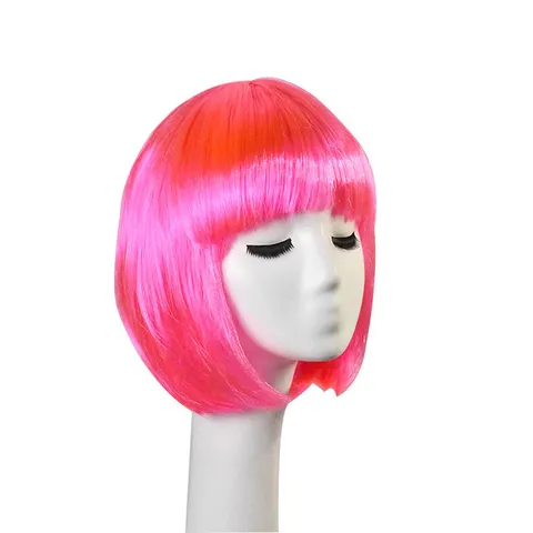 Colorful Short Bob Wig Set Multi-Color Straight Synthetic Hair Wigs For Women Party Student Daily Wear Costume