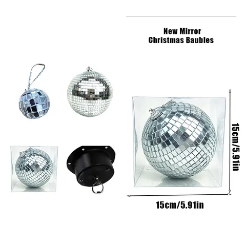 Silber Glas Spiegel Disco Ball Party Dekoration Reflektierende Hängende Retro Disco Kugel Für Weihnachten Bar KTV Bühne Fotografie Requisite