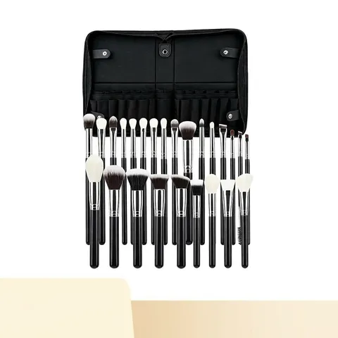 Professional Makeup Brush Kit With Storage Bag Synthetic Fiber Bristles Wood Handle Aluminum Tube Beauty Tools For Artist