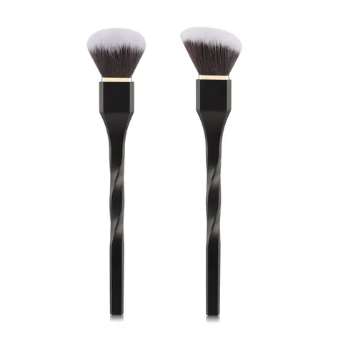 Brocha de Maquillaje con Mango en Espiral Brocha para Polvos Brocha de Contorno Fibra Sintética Suave Esponjosa Herramienta Cosmética