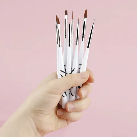 Juego Profesional de Pinceles de Uñas Patrón de Cebra Pintura Acrílica Pinceles Liner Punteado Para Salón Manicura