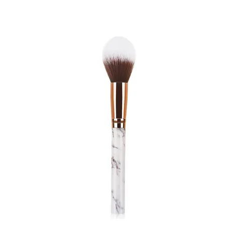 Marble Pattern Flame Shape Highlighter Brush Soft Bristle Portable Makeup Brush For Powder And Blush Face Beauty Tool