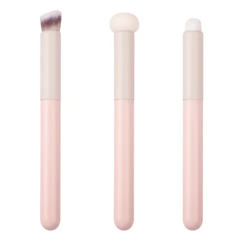 Professional Makeup Brush Set Pink Handle Concealer Brush Precision Round Blending Brush And Lip Brush