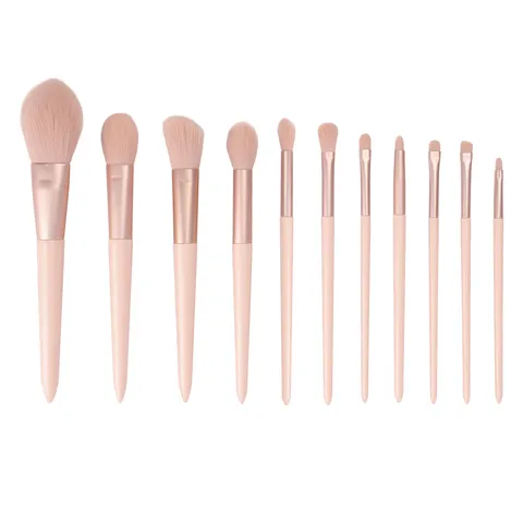 Collezione Pennelli Trucco Professionali Setole Sintetiche Morbide Cipria Ombretto Base Cosmetico Strumenti di Bellezza Rosa