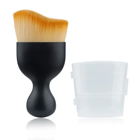 Ergonomic Curved Foundation Brush Synthetic Fiber Professional Makeup Brush Portable Liquid BB Cream Contour Face Tool