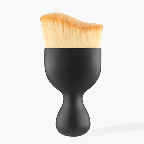 Ergonomic Curved Foundation Brush Synthetic Fiber Professional Makeup Brush Portable Liquid BB Cream Contour Face Tool
