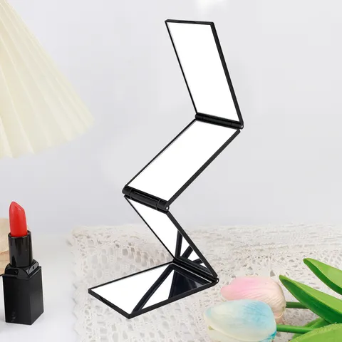 Specchio per Trucco Pieghevole a Quattro Facce Specchio Cosmetico Compatto Portatile Specchio da Tavolo Regolabile a 360 Gradi Per Viaggio Uso Quotidiano