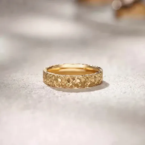 Minimalistischer Kupferring Für Damen Geometrische Eiskristall Textur Galvanisierter Modeschmuck Fingerring Geschenk