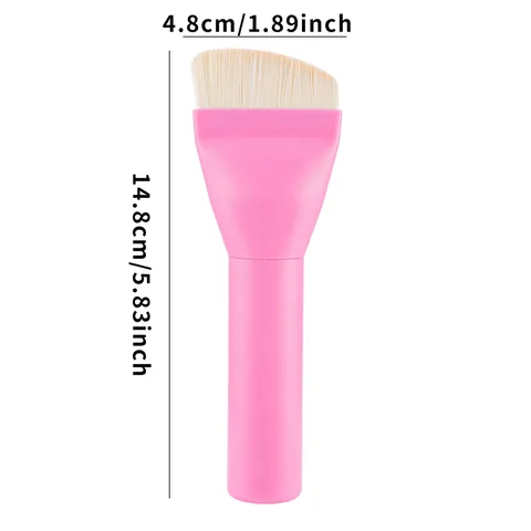 Pinceau Fond de Teint Multifonctionnel Visage Incurvé Pinceau Masque Facial Manche en Plastique Imperméable Poils Souples Outil Maquillage Portable